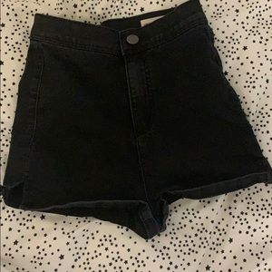 black high waisted jean shorts